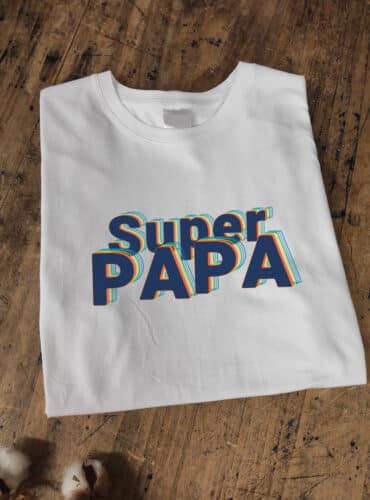 T-shirt blanc Super Papa