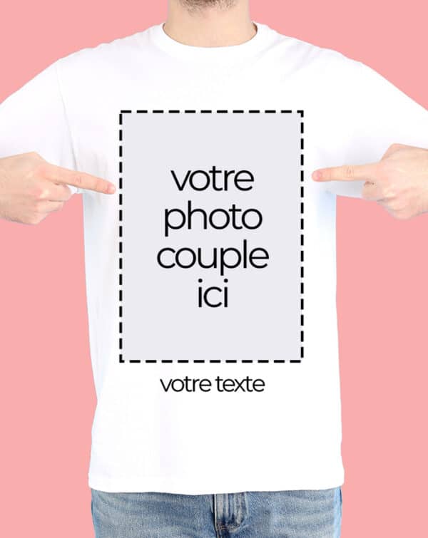 Tee shirt personnalisable avec votre photo de couple